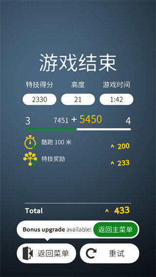 小人跑酷-游戏结束